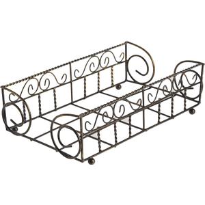 Boston International Garden Gate Design Guest Towel Napkin Holder Caddy, Antique Brass