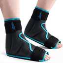NEWGO Ice Pack Foot Ankle Ice Pack Wrap for Plantar Fasciitis, Foot Surgery Recovery, Hot Cold Therapy Ice Boot for Bunions, Ankle Injury, Swelling, Burning Feet - 2 Pack Black