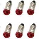 Red E10 Miniature Screw Base Light Bulbs 2.5V Flashlight Lamp Mini Light Bulbs 2.5 Volts (10)