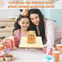 2 x 3D Plush Bear Pop-Up Birthday Card for Boys, Girls, Men, Women, Unisex (Yellow)