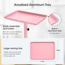 Salon Cart Tray Tattoo Tray for Hair Stylist Salon Trolley Cart with Wheels Rolling Trolley-Pink
