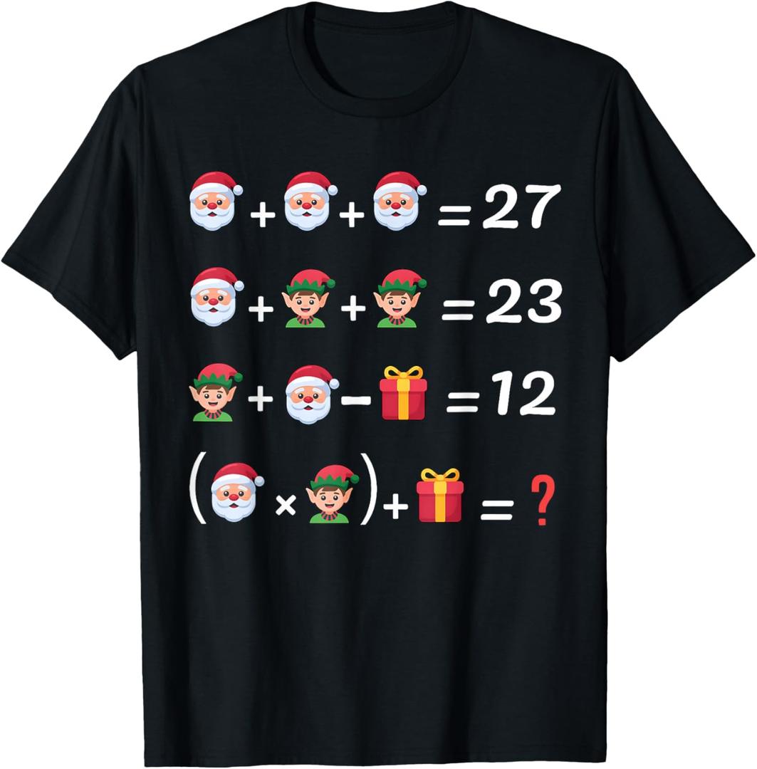 Funny 67 Meme Christmas Math Teacher Santa Six Seven Puzzle T-Shirt, Size S
