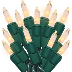 MULTI-SPARKING New Upgraded White Christmas Lights - 35 Count Classic Clear Mini String Lights with LED Bulbs for Tree, Crafts, Indoor and Outdoor Use, UL Certified, Connectable, 8.5 Feet Green Wire