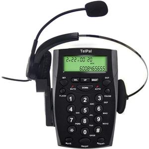 TelPal Call Center Headset Telephone with Dialpad & Noise Cancelling Monoral Over Ear Headphone & Mic, Wired Analog Landline Home & Office Telephone with Caller ID TelPal Call Center Headset Telephone with Dialpad & Noise Cancelling Monoral Over Ear Headphone & Mic, Wired Analog Landline Home & Office Telephone with Caller ID