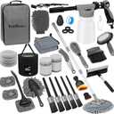 ThinkLearn Car Wash Detailing Kit with Foam Gun, Car Cleaning Kit Set,Car Wash Brush with Long Handle, Large Folding Bucket for Interior Exterior Car Wash Supplies, Car Gift Set Gray