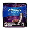 Always Discreet Boutique Incontinence Panty Liners for Bladder Leaks, Size 2, Very Light Absorbency, Long Length, 96 Count (3 Packs of 32)