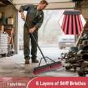 TidyBliss 24” Large Push Broom Outdoor Heavy Duty with 63” Long Handle