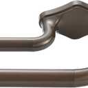 Dark Bronze Double Curtain Rods For Windows 72-144 Inch,Heavy Duty Double Curtain Rod with Aluminum Finials and Bracket,Adjustable Double Window Rods For Blackout Or Room Darkening Panels