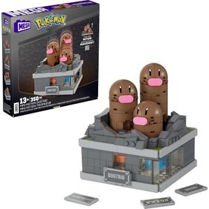 MEGA Pokmon Building Toys Set Mini Motion Dugtrio with 350 Pieces, Pop Up Motion, 5 Inches Tall, for Adult Collectors
