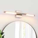 TODOLUZ 24-Inch 5CCT LED Bathroom Light Fixture, 12W Brushed Nickel Rotatable Tube Vanity Lighting for Over Mirror Paintings Power Room, 2700K-5500K