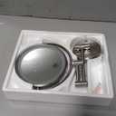 Bathroom Magnifying Makeup Mirror Wall Mounted with Light, Hardwired 7W LED Lighted Vanity Mirror, 360 Swivel 17.7 Inch Brass Extension Arm, Touch Dimmable, Brushed Nickel