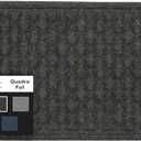MATSINC Artisan Entry Front Door Mat - Rubber Back Indoor or Outdoor Entry Rug with Quadra Foil Design, Water Absorbing Rug, Made in The USA, 18" x 30", Graphite