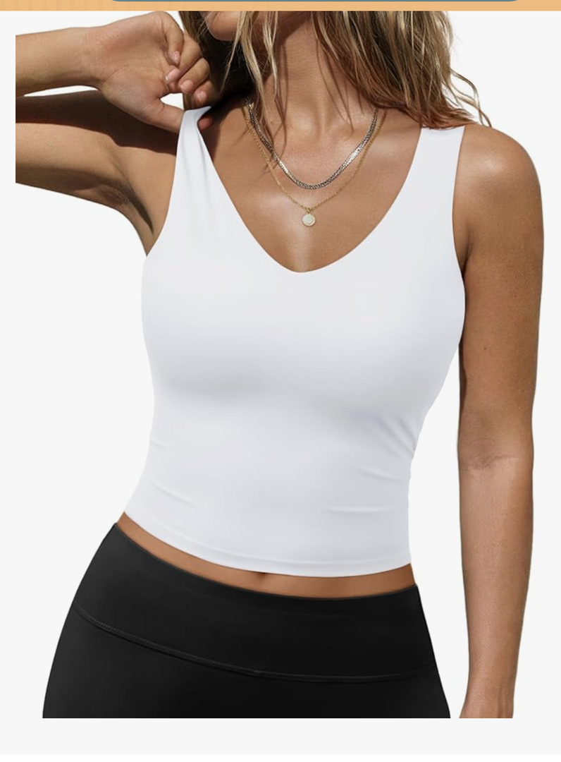 Trendy Queen Womens Tank Tops Double Lined Crop Sleeveless Going Out Camisole Summer Fashion Basic Soft Spring Clothes 2025 M