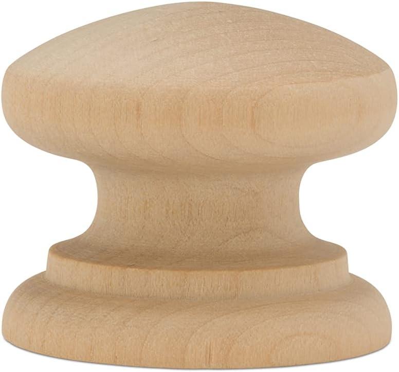 Woodpeckers British Wood Knobs 2 inch, Pack of 25 Unfinished Round Wooden Knobs for Crafts, Dresser Drawers, Cabinets, and Furniture