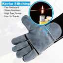5 x 16 Welding Gloves for Welder, Heat Resistant Premium Leather with Kevlar Stitching, Comfortable and Durable,for MIG/Fireplace/BBQ/Animal Handling