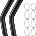 Frienda 2 Pcs Gasoline Fuel Filler Neck Hose with 8 Clamp Set 1 1/2 Inches Inside Diameter, 15 7/8 Inch Length Reinforced Gas Tank Fuel Filler Hose(45 Degree, 1 1/2 Inch)