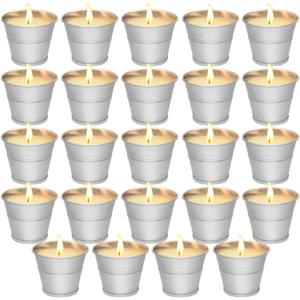 24PCS Citronella Candles - Garden Citronella Scented Candles Outdoors, 240-360 Hours Burning, Natural Soy Wax, Portable Jar Candle Gift Sets for Home Patio Yard Indoors, Balcony, Camping