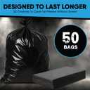 Contractor Garbage Bags 55 Gallon Heavy Duty | 50 Count | Construction Bags Heavy Duty with Ties | 55-60 Gallon Trash Bag for Contractors