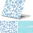 Compatible with MacBook Air 13 inch Case,2020 2019 2018 Release,(A2337 M1 A2179 A1932),with Touch ID and 2 Pack Keyboard Protectors,Laptop Plastic Hard ShellBlue Cow