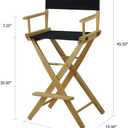 American Trails Extra-Wide Premium 30" Director's Chair Black Frame with Black Canvas, Bar Height