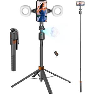 70" Auto Face Tracking Phone Tripod 360 Rotation,No App RequiredPhone Tripod for w/Fill Light and Remote Control, Smart Shooting Stand for Vlog/TIK Tok Live Streaming YouTube Video Record