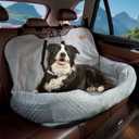 Dog Car Seat for Large/Medium Dog Pet Under 55 lbs or 2 Small Dogs Detachable Washable Travel Bed Fits Cars Trucks SUV