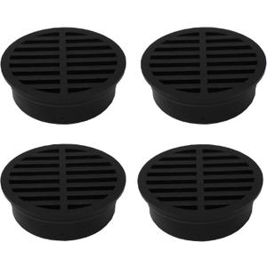 4" Outdoor Round Flat Drain Grate Cover (4, Black)