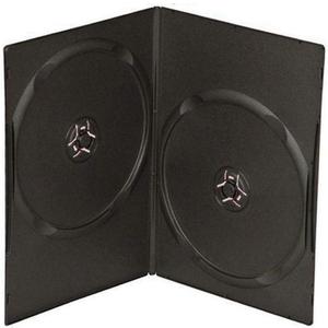 Maxtek 7mm Slim Black Double CD/DVD Case, 100 Pieces Pack.