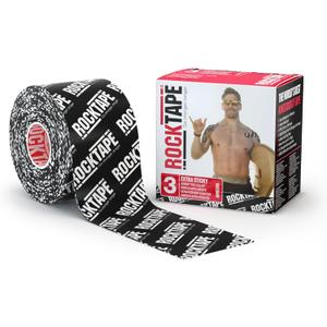 RockTape Extra Sticky 2" x 16.4' Kinesiology Tape (Logo,Black), Athletic Tape for Muscle Pain Relief, Injury Recovery, Microscopic Skin Lifting & Decompression, Sweat & Water Resistant, Hypoallergenic