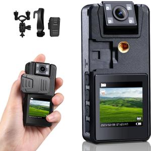 64GB Body Camera, 1296P Body Cam (3000mAh) with IR Night Vision, 180 Rotatable Lens and 3 Sturdy Clips, Camcorder with Audio and Video Recording, Ideal for Police Civilians Hikers Cyclists