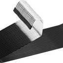20 Pack Slack Pant Hangers Trousers Jean Hangers, Open Ended Pants Easy Slide Organizers, Chrome and Black Friction