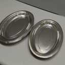 Suwimut 6 Pack Stainless Steel Oval Platter, Heavy Duty Mirror Polish Large Sizzling Platter Serving Tray Fish Plate for Steaming Fish Dessert Meat Sushi, 14-Inch by 8.7-Inch, Silver