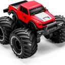 1:18 Scale Amphibious LED RC Car 2.4GHz All 20 Km/h Off Road Terrain Remote Control Drift Truck, Waterproof Truck for 8+ Year Old Boys Girls Kids Gifts (Red)