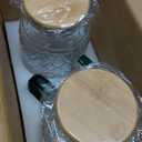 2 PACK Glass Pitcher with Bamboo Lid, 68 oz/2L Vintage Water Pitcher, Clear Borosilicate Glass Water Carafe for Cold Brew, Coffee, Lemonade, Iced Sun Tea,Beverage, Heat Resistant Water Glass Jug