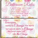 Jetec 2 Pieces Funny Bathroom Signs Bathroom Wall Decor Toilet Wall Accessories Farmhouse Toilet Rustic Wooden Signs, 12x6 Inch(Valentine's Day)