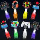 CHUNNIN 36 PCS Video Game Party Favors Game LED Light Up Finger Lights, Glow in the Dark Fillers Gamer Party Finger Light Bulk for Chriatmas Goodie Treat Bags Stuffers Game Birthday Party Supplies