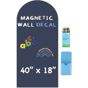 Arch Magnetic Wall Decal - 40" x 18" Matte Finish Chalkboard Sticker for Wall - Magnetic Board for Playroom, Home Classroom(Navy Blue)