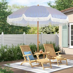 HOMEDEMO Boho Umbrella, Outdoor Umbrella with UPF50+ Sun Protection, Premium Aluminum Pole & Fiberglass Ribs, Includes Hanging Hook