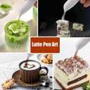 Latte Art Pen, White Spice Pen Electric Coffee Pen for Latte & Food DIY, Works with Cinnamon, Salt, White Sugar, Fine Coffee Grinds Portable Electric Pen for Coffee Art - Pink