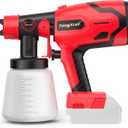 Paint Sprayer for Milwaukee 18V Battery - 600W HVLP Spray Gun with Brushless Motor, 1000ml Large Capacity Bottle & 4 Copper Nozzle for Fences, Ceilings, Furniture, DIY & House Painting (No Battery)