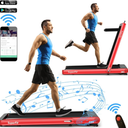 SuperFit 4.75HP 2 In 1 Folding Treadmill W/Remote APP Control Red