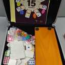 Queensell Mexican Train Dominoes Set Double 15 with 8 Holders - Wooden Hub and Tiles Holders - Double 15 with Dots (D15 + 8 Holders)