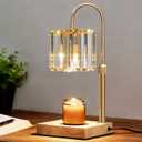 Yuichoy Candle Warmer Lamp with Timer, Dimmable Electric Candle Wamer Adjustable Height, Glass Modern Candles Melter Lamp, Gifts for Women Mom, Clear