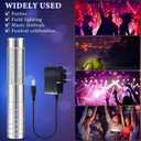 Civaner 2 Pcs Upgrade Bottle Service Lights LED Strobe Baton Bottle Girl Lights Rechargeable Handheld Flashing Club Signs for Birthday Wedding Party (Silver,White Light)