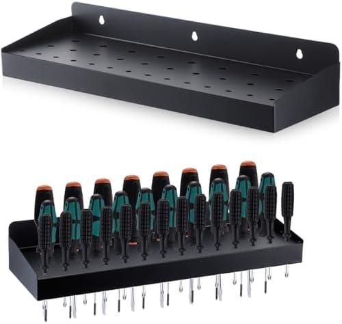 MorningRo Screwdriver Organizer Metal Hammer Holder Plier Wall Mount Tool Organizer, Tool Storage Rack for Workshop, Home (Screwdriver)