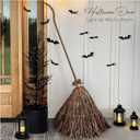 Halloween Decorations - Fall Decor for Home - 5.2 Ft Giant Light-Up Witches Broom - Rustic Farmhouse Decoration for Indoor Outdoor Front Door Porch