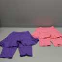 Girls Leggings with Skirt Uniform Skirts for Girls Knee-Length Ruffle Skirt Pants for Kid 4-11 Years Pink and Purple 