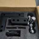 Kingfun Adjustable Trailer Hitch - Fits 2 Inch Receiver, Tri-Ball (1-7/8" X 2" X 2-5/16") 6-Inch Rise/Drop Hitch, 12500 Lbs Gtw Heavy Duty Aluminum Truck Tow Hitch with Anti-Theft Pins (Black)