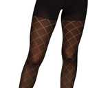 Hanes Women's EcoSmart Diamond Outline Control Top Tights (X-Large, Black)