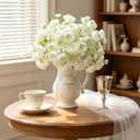 32Pcs Ranunculus Artificial Flowers, Ivory White Faux Silk Mini Peonies Bulk Fake Wedding Flowers for DIY Bouquet, Home Decor, Bridal Shower & Centerpieces
